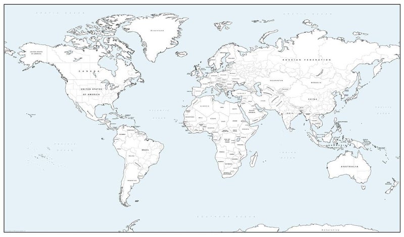 MapSherpa Cosmographics Detailed World Coloring Map - Big - 27.75" x 16.25" Matte Paper - Image 1
